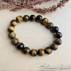 Tiger eye Stone stretchy Elastic Beaded Bracelet